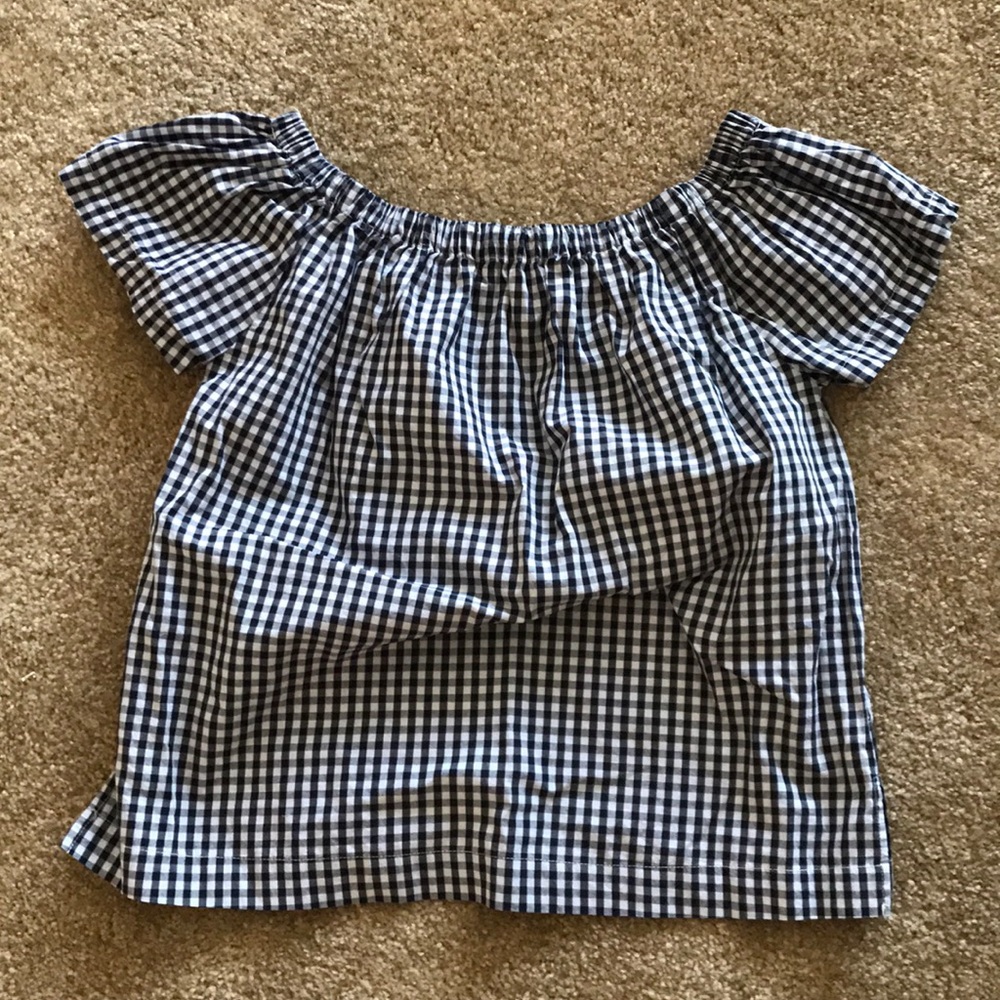 Gingham off the shoulder top